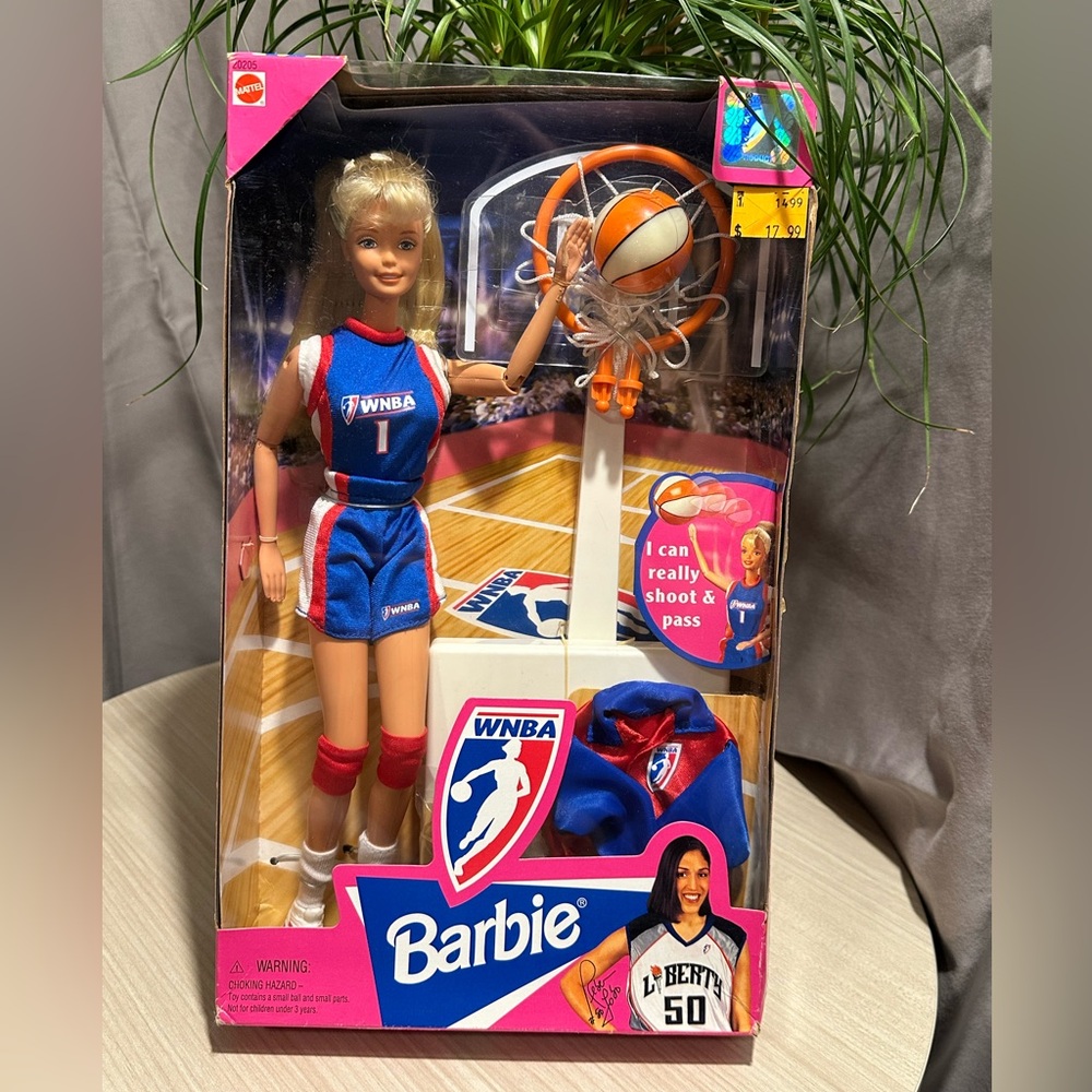 90s WNBA Barbie Doll with Basketball Hoop